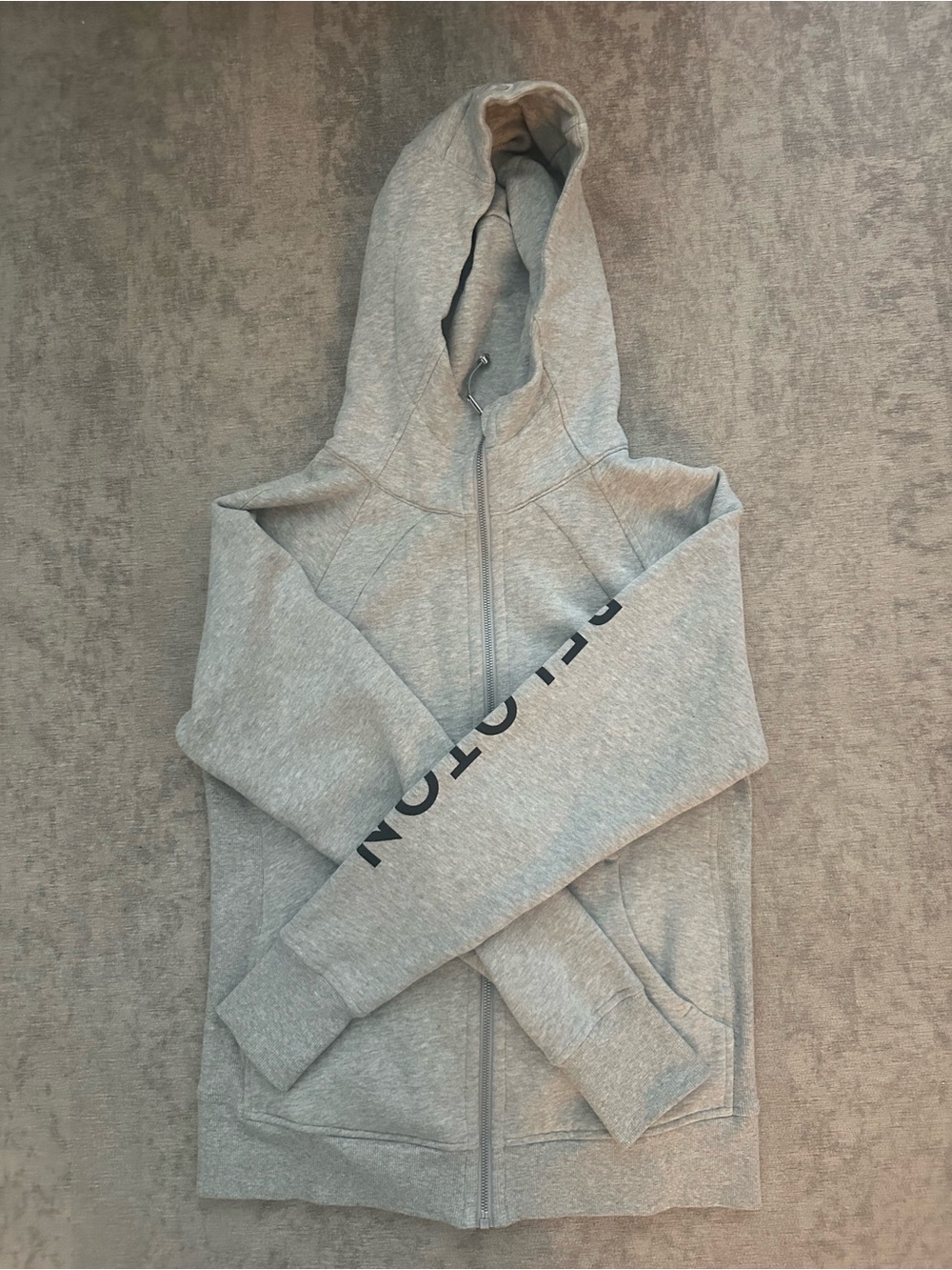 Peloton x Lululemon- Light Gray Zip Hoodie with Thumb holes